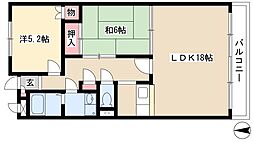 アベニューアオヤマ 2LDKの間取図画像