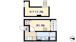 サン・マーベラス 1Kの間取図画像