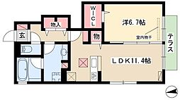 リバティウイングフォレスト 1LDKの間取図画像