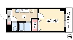 ソレイユ東海通 1Kの間取図画像