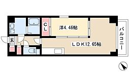 グランデューク松原クオーレ 1LDKの間取図画像