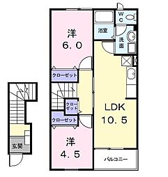 クレストール七反田 2LDKの間取図画像
