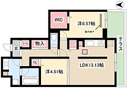 ガーデンテラス 2LDKの間取図画像