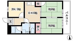 桔梗ビル 3DKの間取図画像