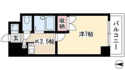 うらら 1Kの間取図画像