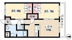 グランセル 2LDKの間取図画像