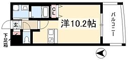 プレサンス名古屋駅前ヴェルロード ワンルームの間取図画像
