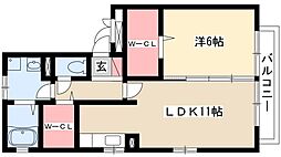 パラーシオ 1LDKの間取図画像
