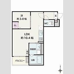Jack atsutakoshinV 1LDKの間取図画像