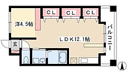 名星ビル 1LDKの間取図画像