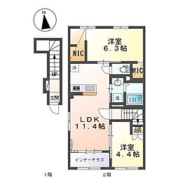 プレタージュ 2階/-
