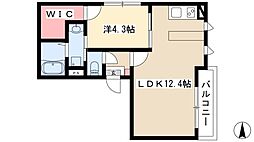 ウエストビュー・コート 1LDKの間取図画像
