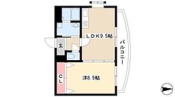 ミリオネア 1LDKの間取図画像