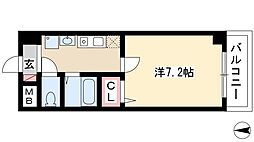 グランダリュール 1Kの間取図画像
