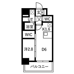 メイクスアート名古屋リニアFRONT 1DKの間取図画像