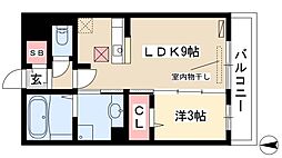ヴィオーラ八番A 1LDKの間取図画像