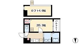 デュアリーナ本陣 1Kの間取図画像
