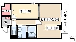 コンフォルト 1LDKの間取図画像