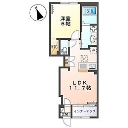 ロベリア 1LDKの間取図画像