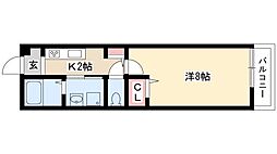 アンプルールリーブルロイヤル 1Kの間取図画像