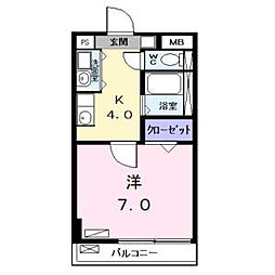 エスポワール・K 1Kの間取図画像