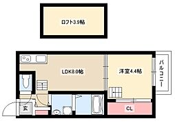 ハーモニーテラス松葉町 1LDKの間取図画像
