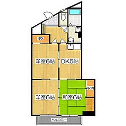 ヒロタマンション 3DKの間取図画像