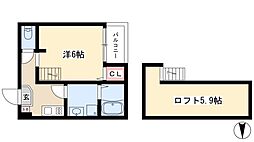 コンフォール松原町 1Kの間取図画像