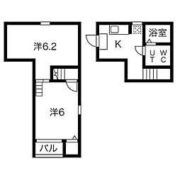 グランコンフォール米野4 1SKの間取図画像