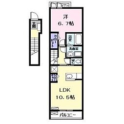 ラフレシール1 1LDKの間取図画像