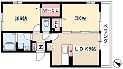 アウスレーゼ 2LDKの間取図画像