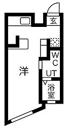 LeGioie築地口駅 ワンルームの間取図画像