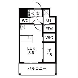 メイクス岩塚EAST 1LDKの間取図画像
