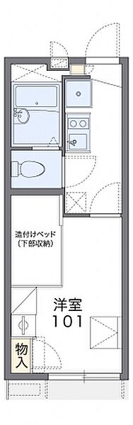 レオパレスフージー桃山 205｜京都府京都市伏見区桃山町丹後(賃貸アパート1K・2階・20.17㎡)の写真 その2