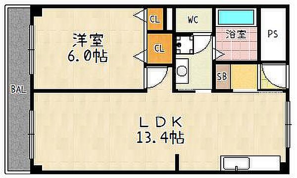 ミシガンハウス浜大津 403｜滋賀県大津市島の関(賃貸マンション1LDK・4階・43.10㎡)の写真 その2