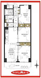 リリーハイツ港 2SLDKの間取図画像