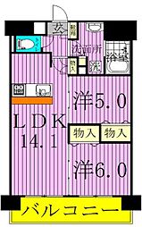 ラグゼナ流山おおたかの森 2LDKの間取図画像