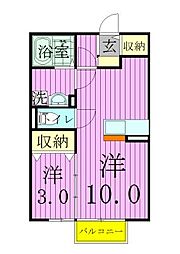 カトルセゾンA 1LDKの間取図画像
