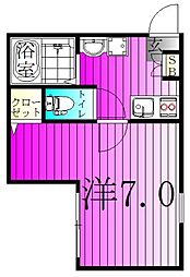 atRas KASHIWA 1Kの間取図画像
