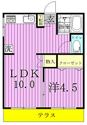 ローレルハイツ 1LDKの間取図画像