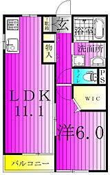 アティアス千代田 1LDKの間取図画像
