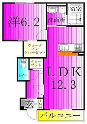 アバンセ 1LDKの間取図画像