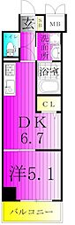 LuceVII 1DKの間取図画像