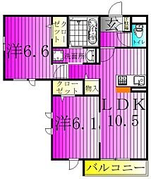ジェンテーレ 2LDKの間取図画像