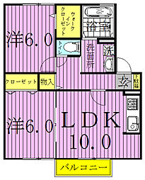 K.ファミリア 2LDKの間取図画像