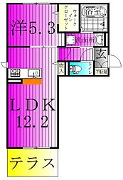 ヴェルデ大島田 1LDKの間取図画像