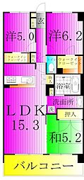クレストフォルム柏サウスウイング 3LDKの間取図画像