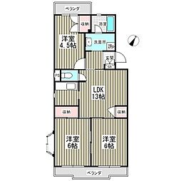 大津ヶ丘ハイツ 3LDKの間取図画像