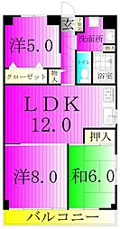 木崎台マンション 3LDKの間取図画像