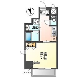 ラフィネ柏 1Kの間取図画像
